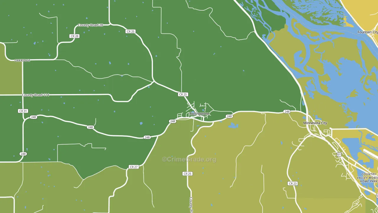 Rollingstone, MN Map of Vehicle Theft Rates