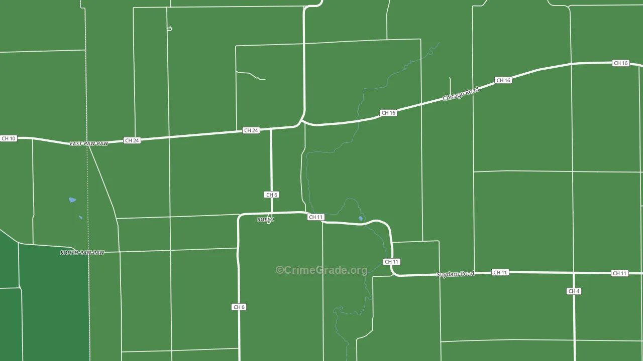 Rollo, IL Map of Vehicle Theft Rates