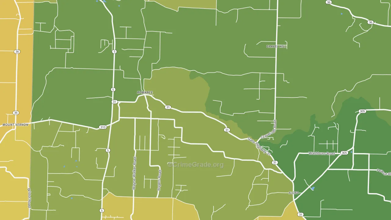 Romance, AR Map of Vehicle Theft Rates