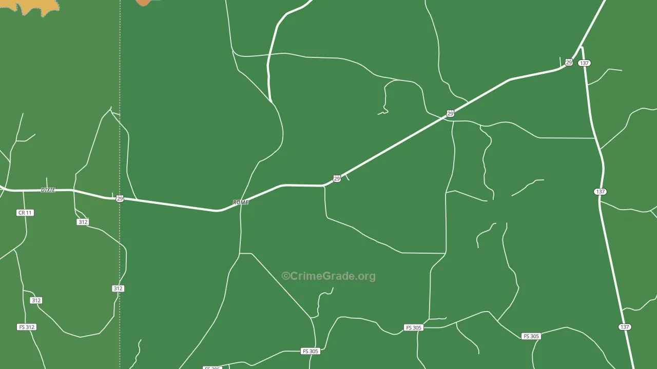 Rome, AL Map of Vehicle Theft Rates