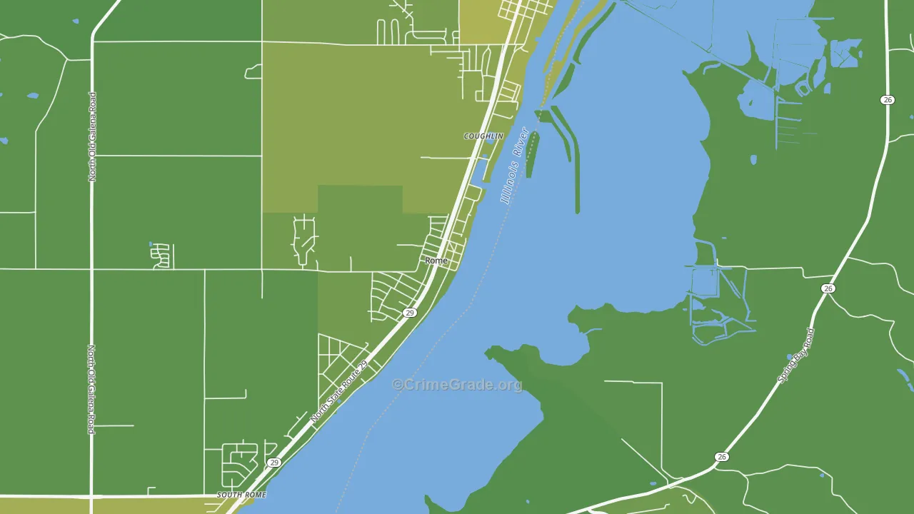 Rome, IL Map of Vehicle Theft Rates