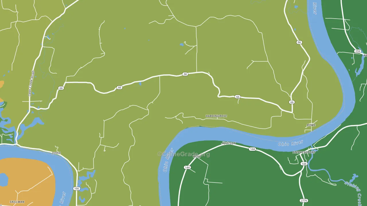 Rome, IN Map of Vehicle Theft Rates