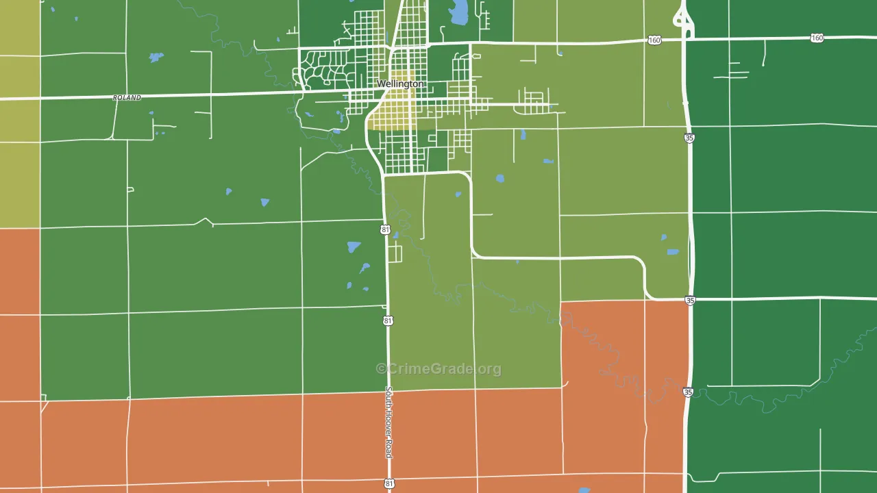 Rome, KS Map of Vehicle Theft Rates