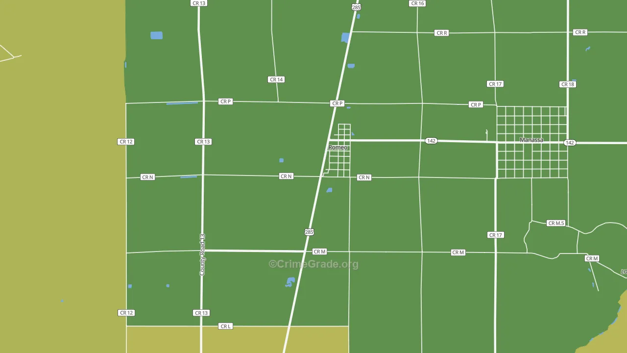 Romeo, CO Map of Vehicle Theft Rates