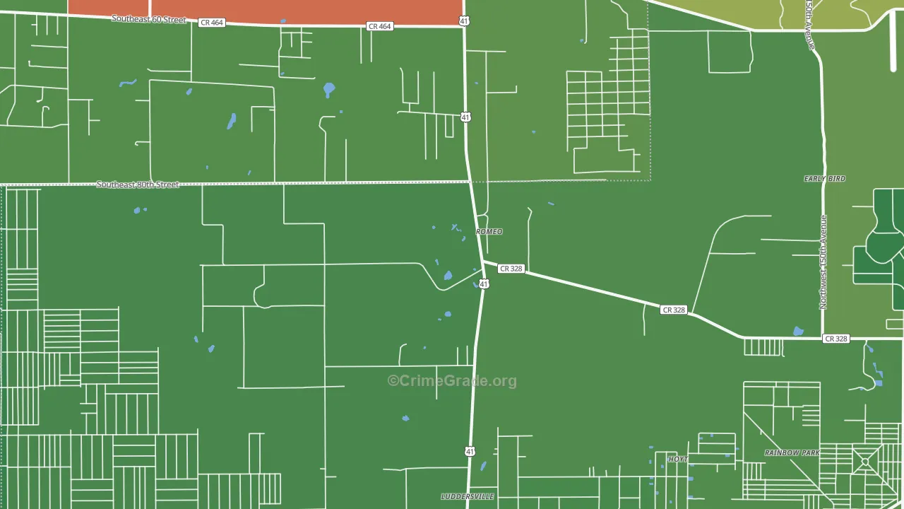 Romeo, FL Map of Vehicle Theft Rates