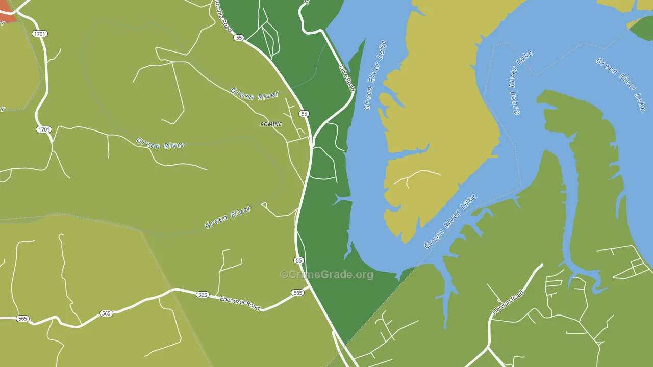 Romine, KY Map of Vehicle Theft Rates