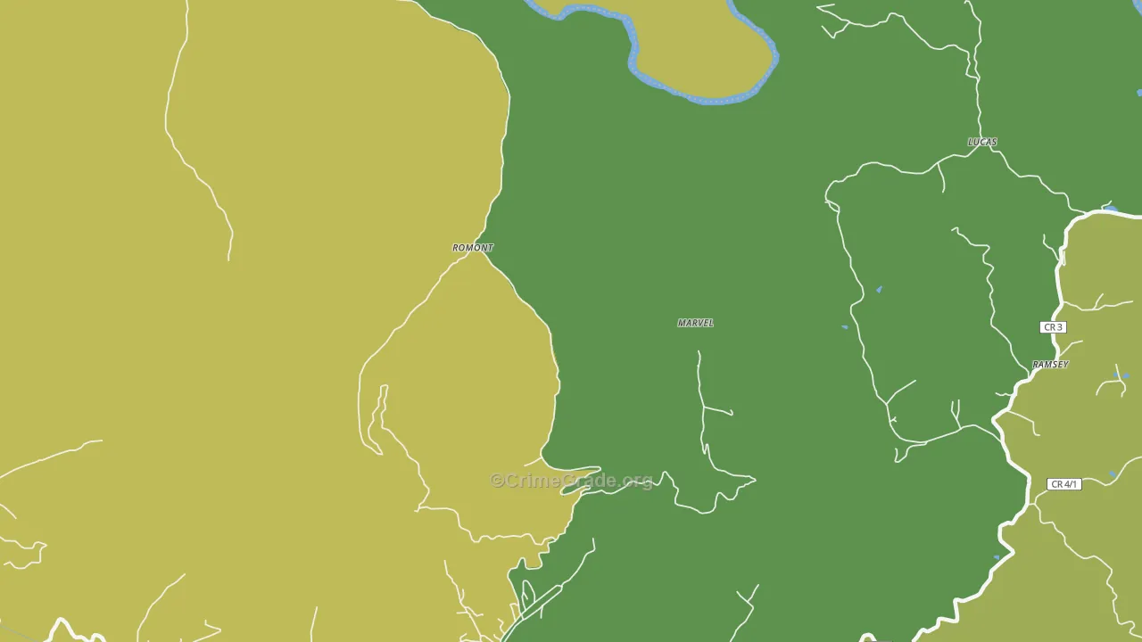 Romont, WV Map of Vehicle Theft Rates