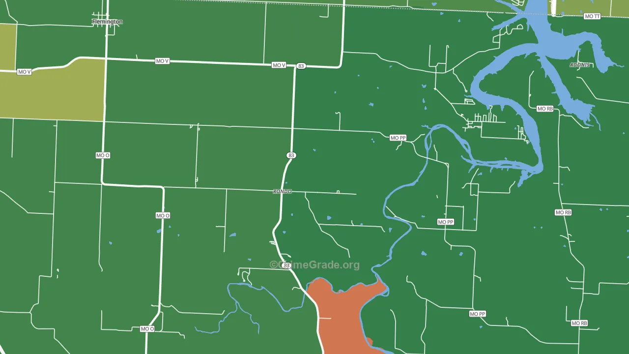 Rondo, MO Map of Vehicle Theft Rates