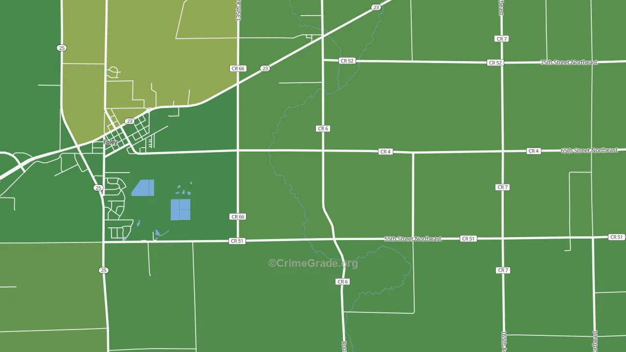 Ronneby, MN Map of Vehicle Theft Rates