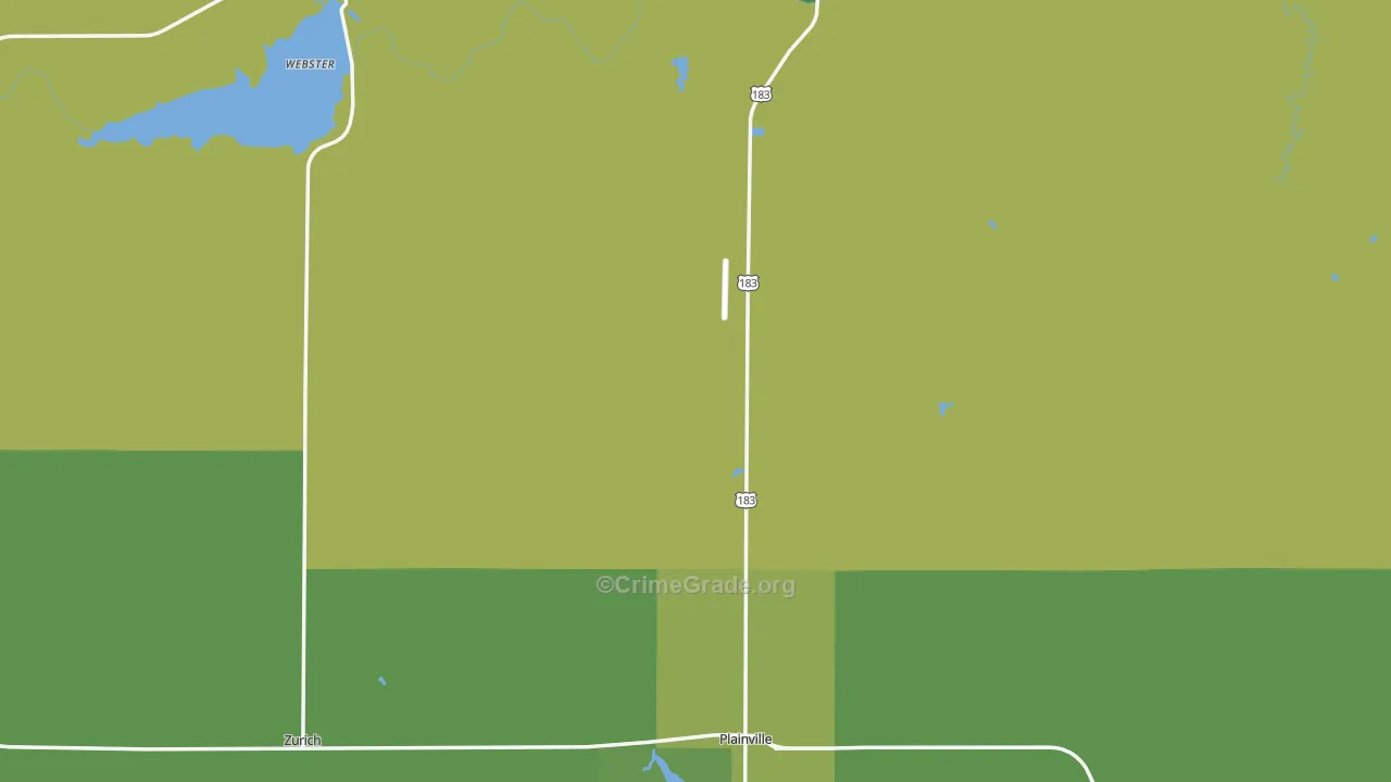 Rooks County, KS Map of Vehicle Theft Rates