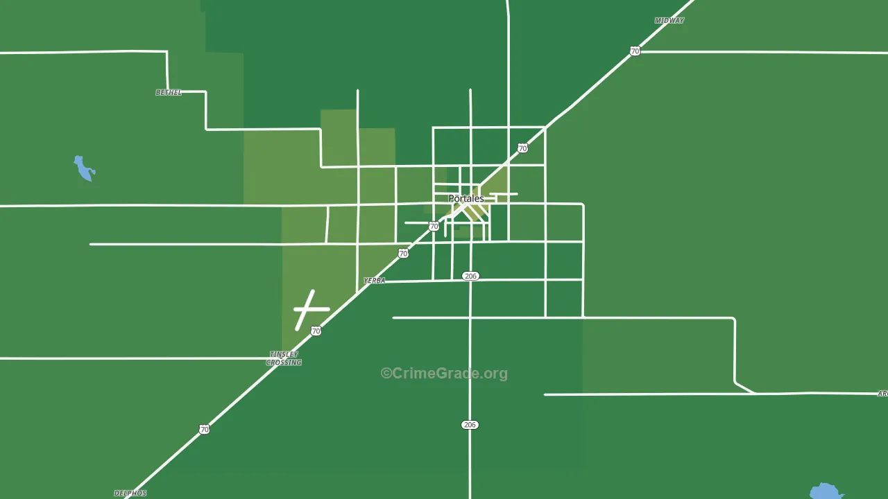 Roosevelt County, NM Map of Vehicle Theft Rates