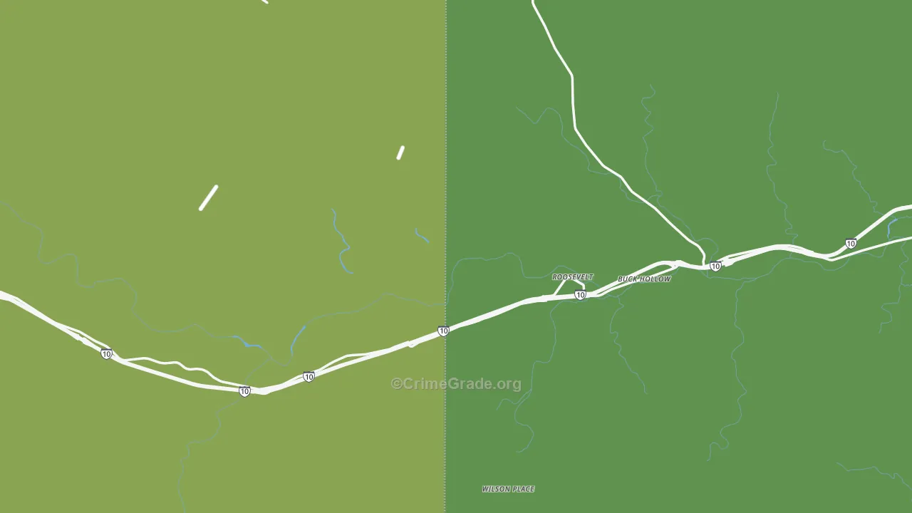 Roosevelt, TX Map of Vehicle Theft Rates