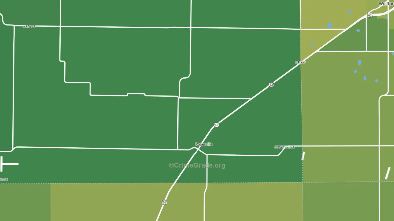 Ropesville, TX Map of Vehicle Theft Rates