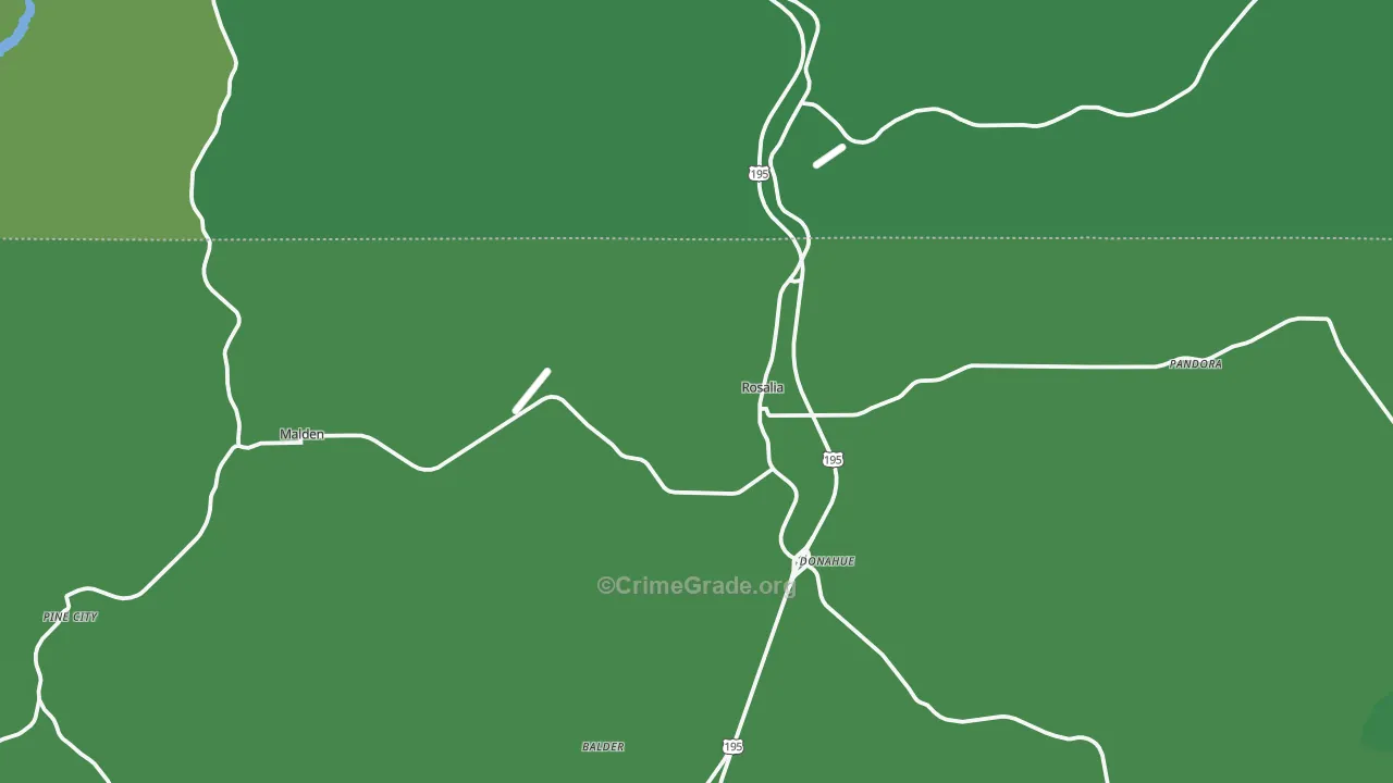 Rosalia, WA Map of Vehicle Theft Rates