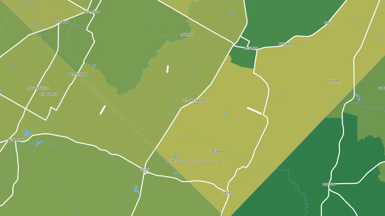 Rosanky, TX Map of Vehicle Theft Rates