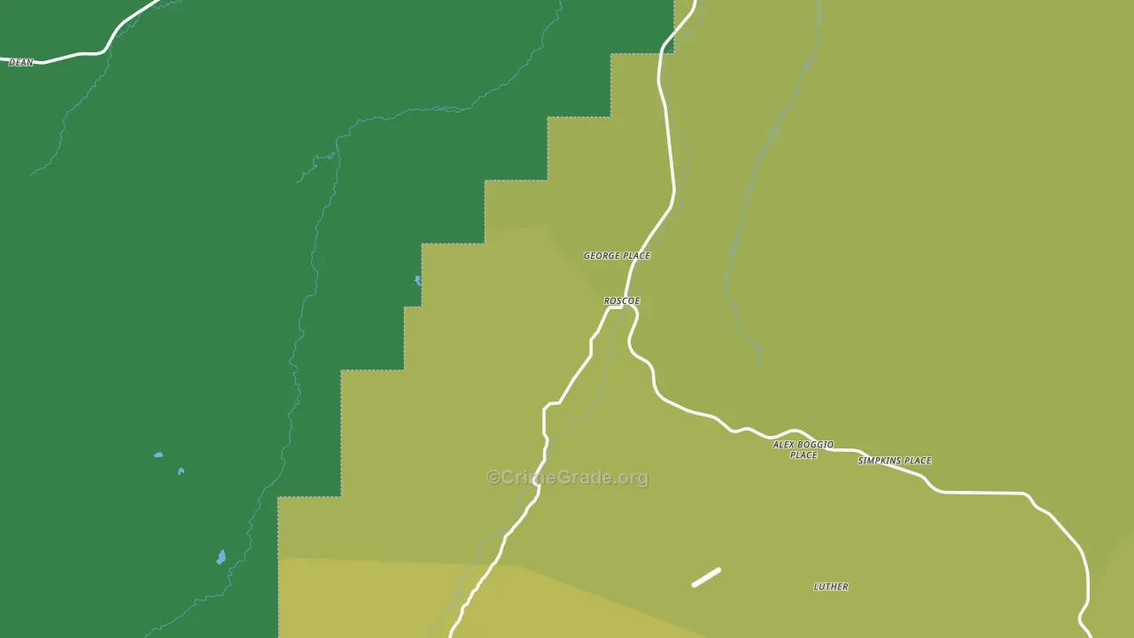 Roscoe, MT Map of Vehicle Theft Rates