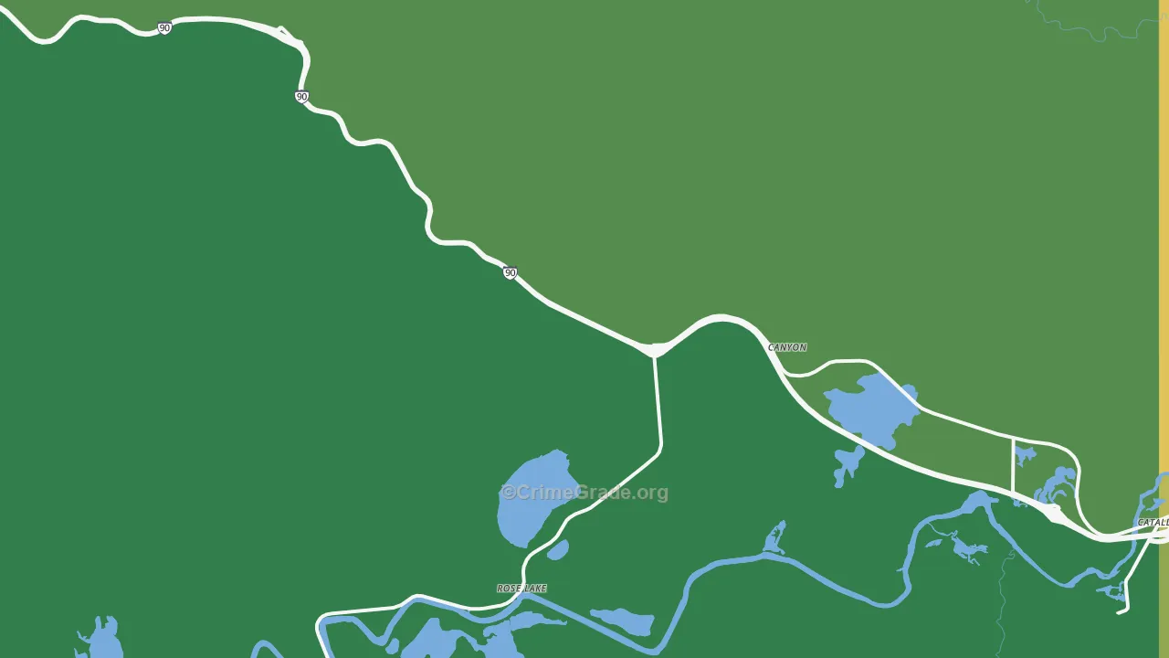 Rose Lake, ID Map of Vehicle Theft Rates
