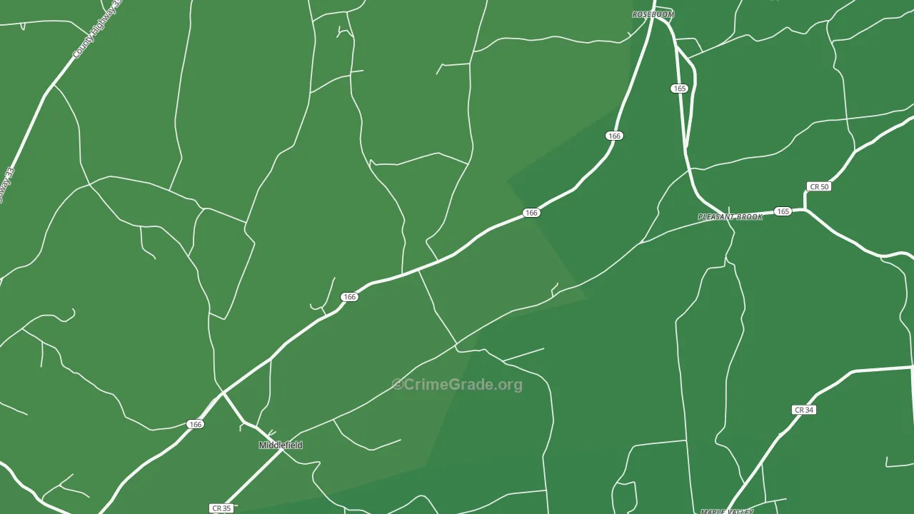 Roseboom, NY Map of Vehicle Theft Rates