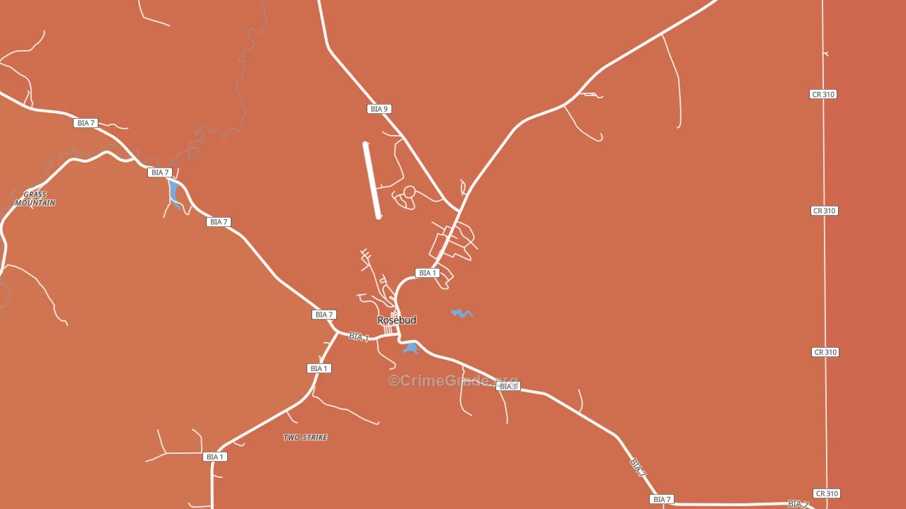Rosebud, SD Map of Vehicle Theft Rates