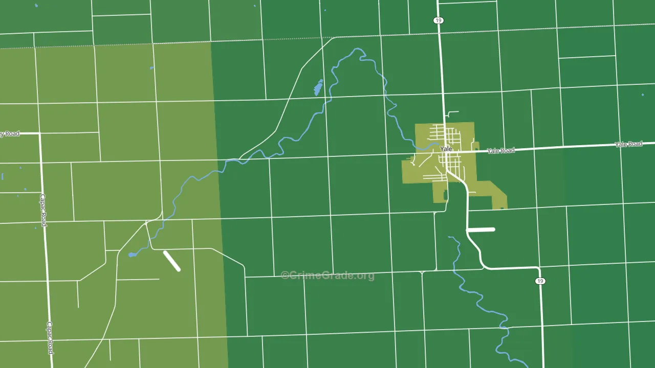 Roseburg, MI Map of Vehicle Theft Rates