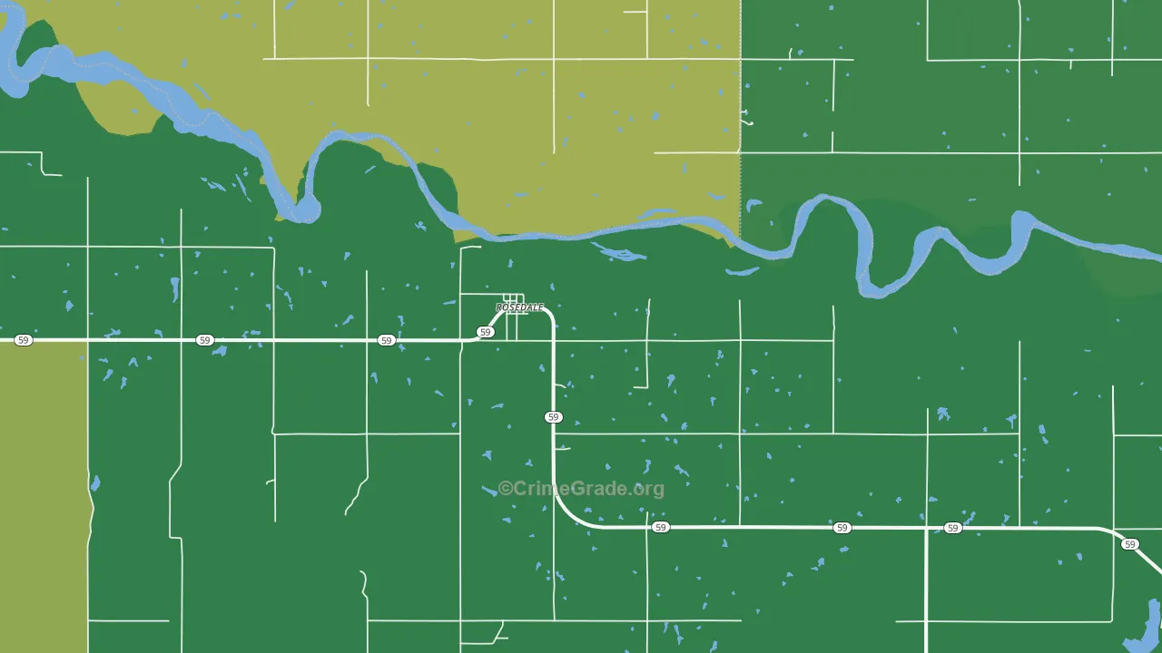 Rosedale, OK Map of Vehicle Theft Rates