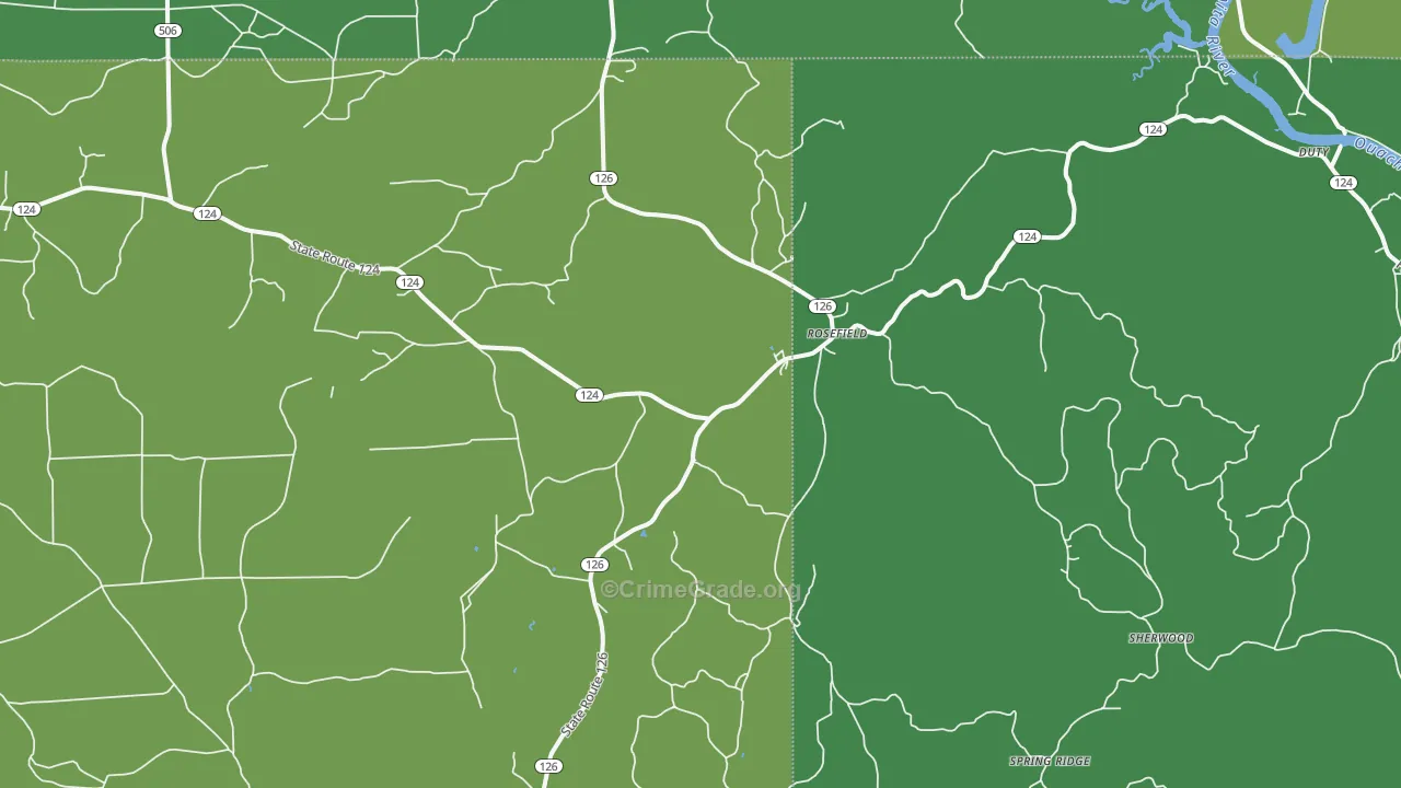 Rosefield, LA Map of Vehicle Theft Rates