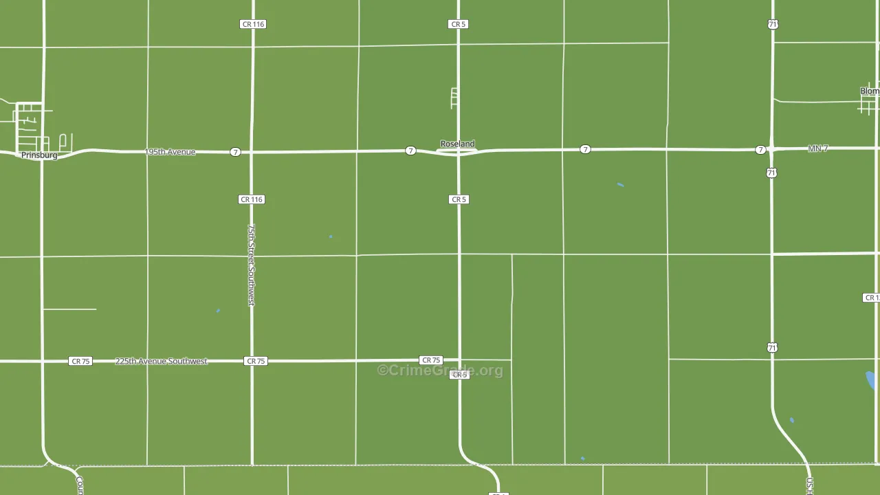 Roseland, MN Map of Vehicle Theft Rates