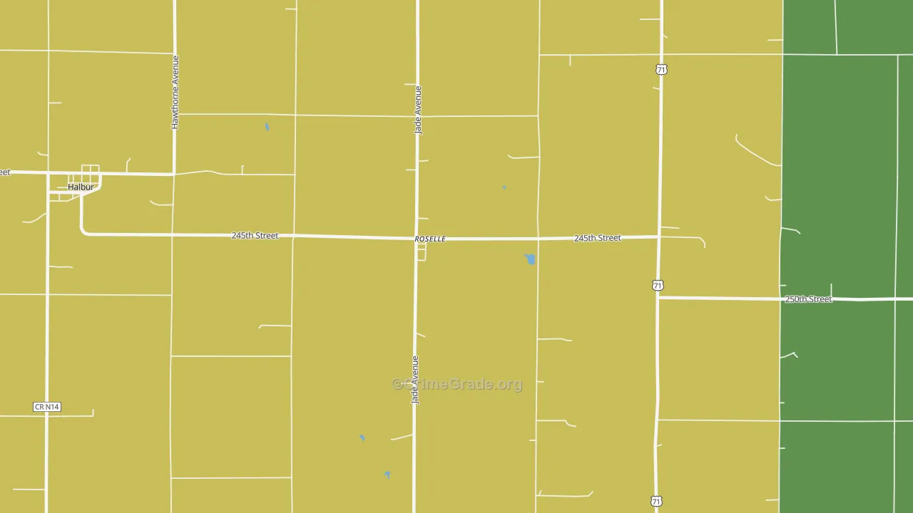 Roselle, IA Map of Vehicle Theft Rates