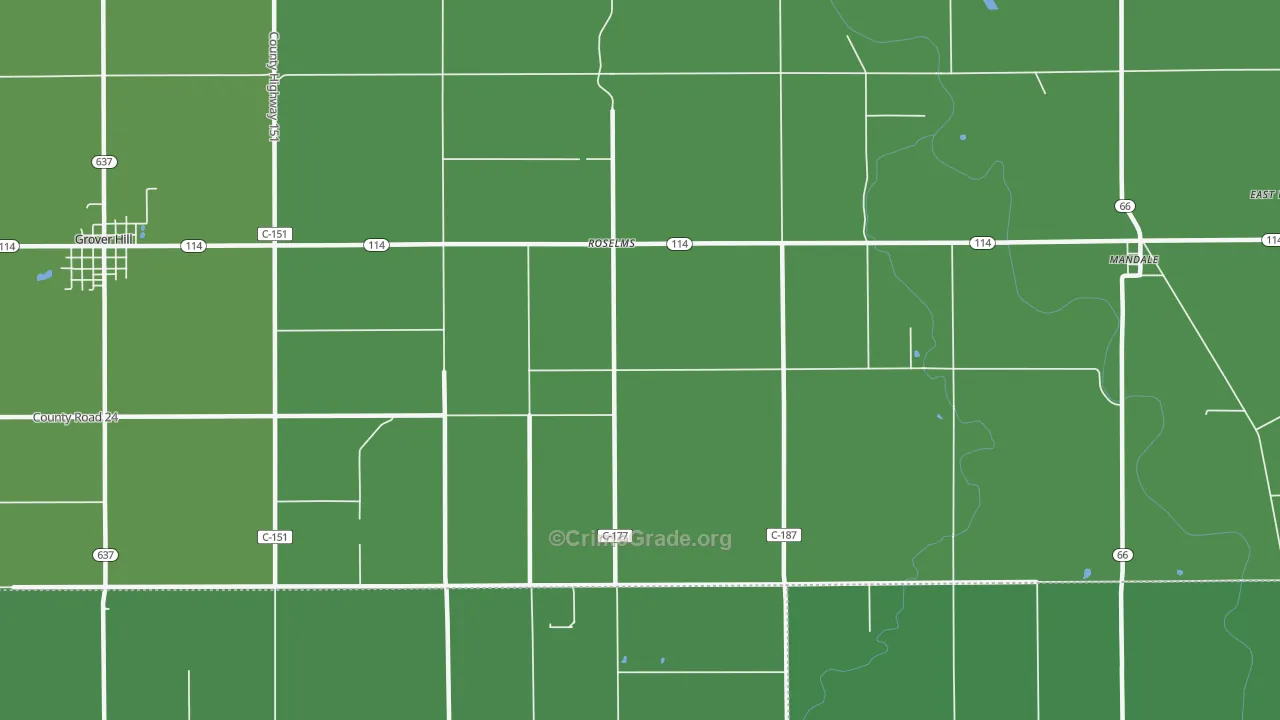 Roselms, OH Map of Vehicle Theft Rates