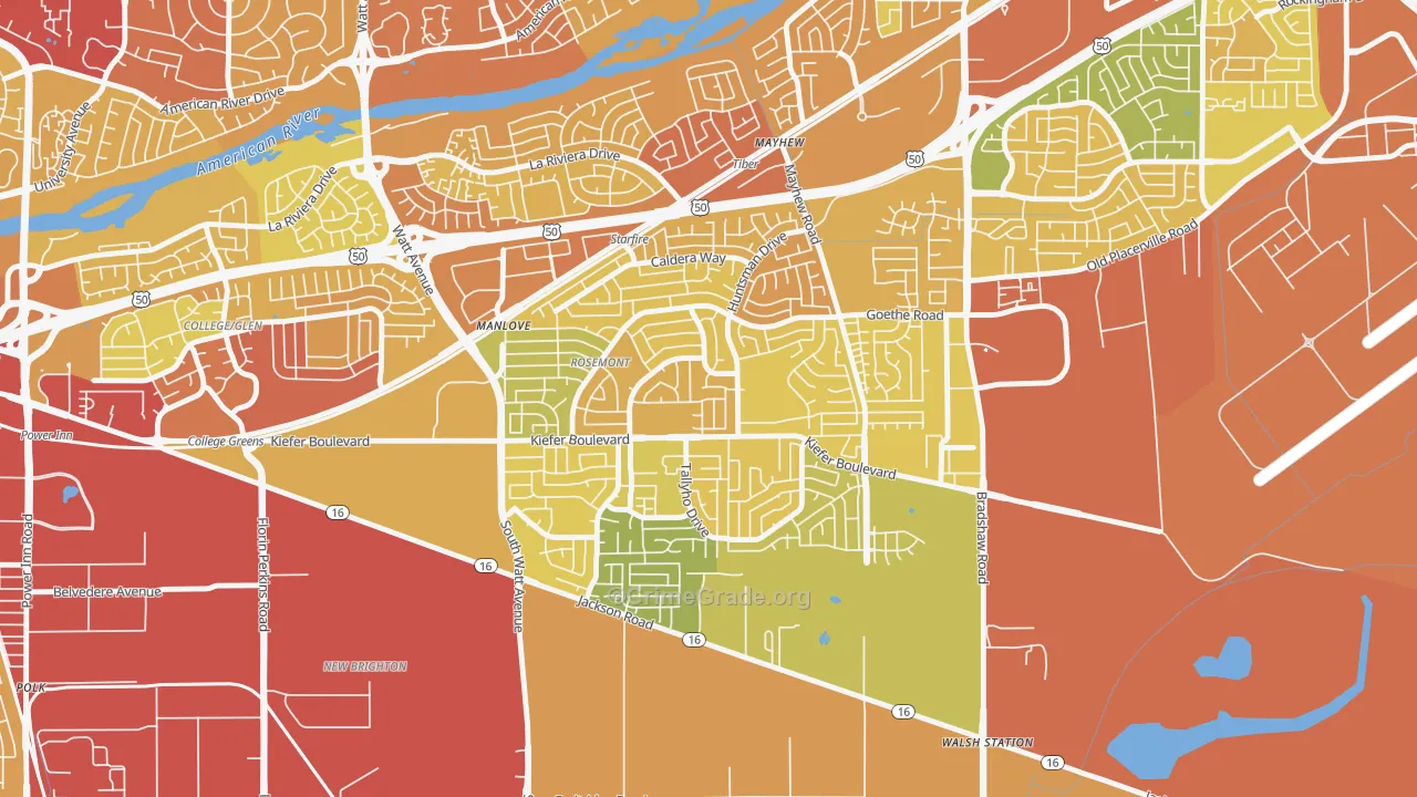 Rosemont, CA Map of Vehicle Theft Rates