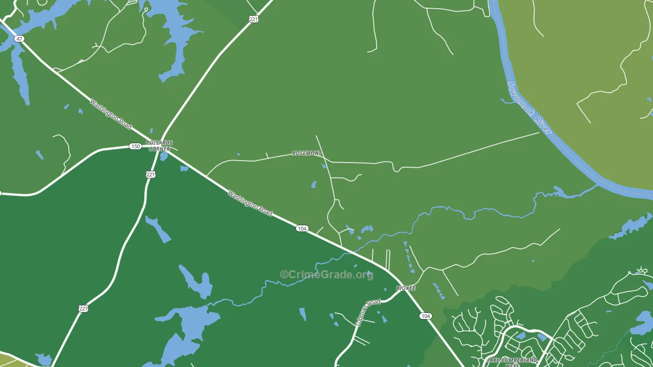 Rosemont, GA Map of Vehicle Theft Rates