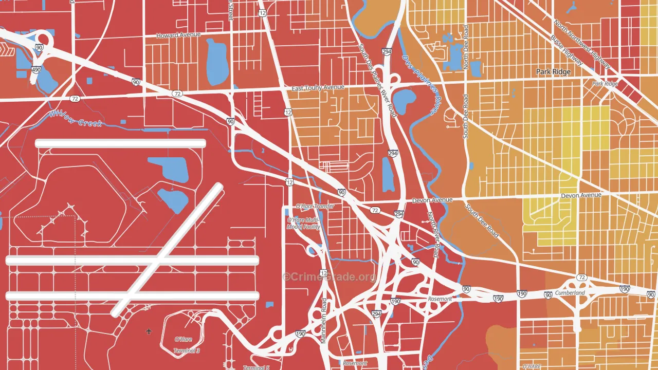 Rosemont, IL Map of Vehicle Theft Rates