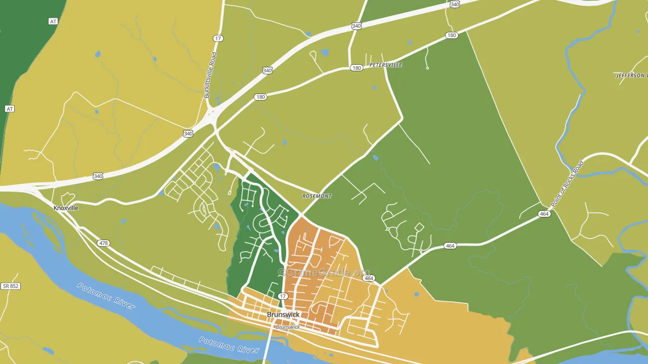 Rosemont, MD Map of Vehicle Theft Rates