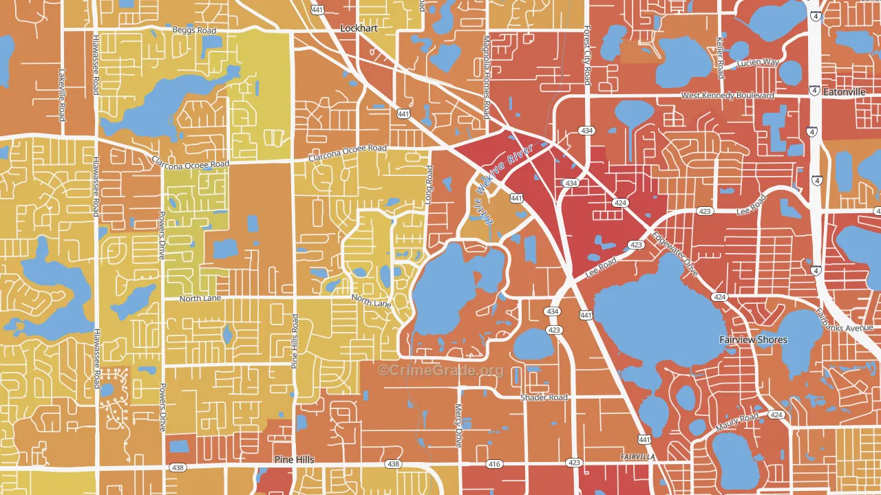 Rosemont, Orlando, FL Map of Vehicle Theft Rates