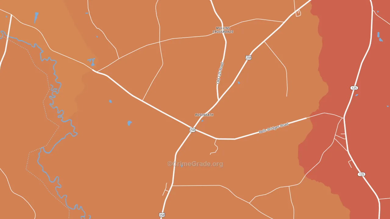 Roseneath, NC Map of Vehicle Theft Rates