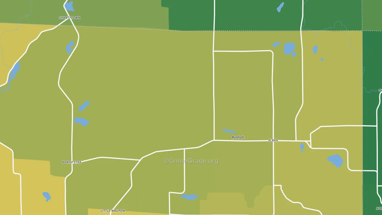 Rosholt, WI Map of Vehicle Theft Rates