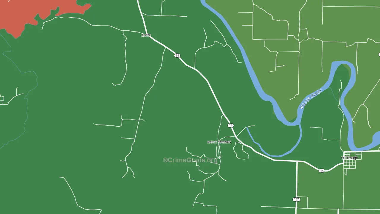 Rosie, AR Map of Vehicle Theft Rates