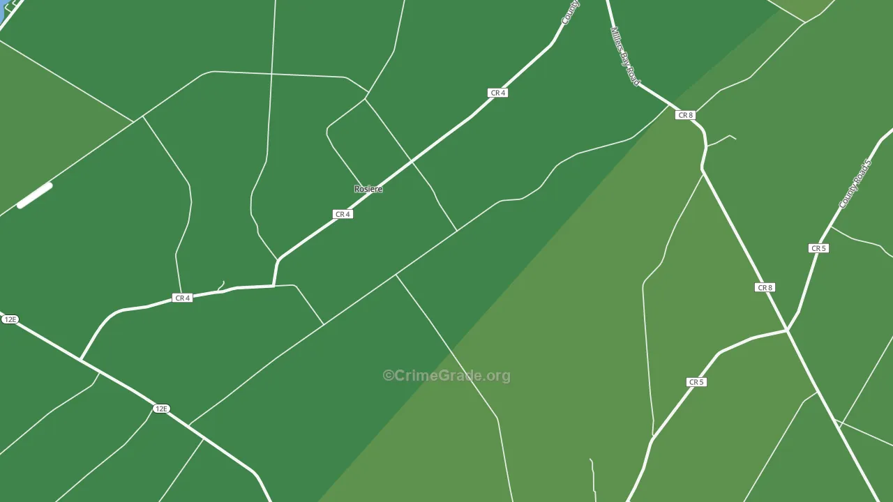 Rosiere, NY Map of Vehicle Theft Rates