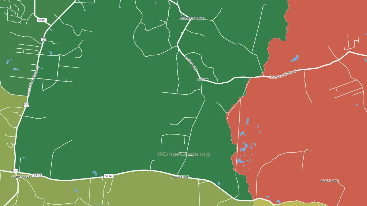 Roslin, TN Map of Vehicle Theft Rates