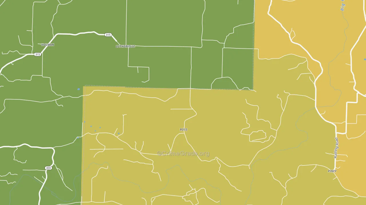 Ross, AR Map of Vehicle Theft Rates