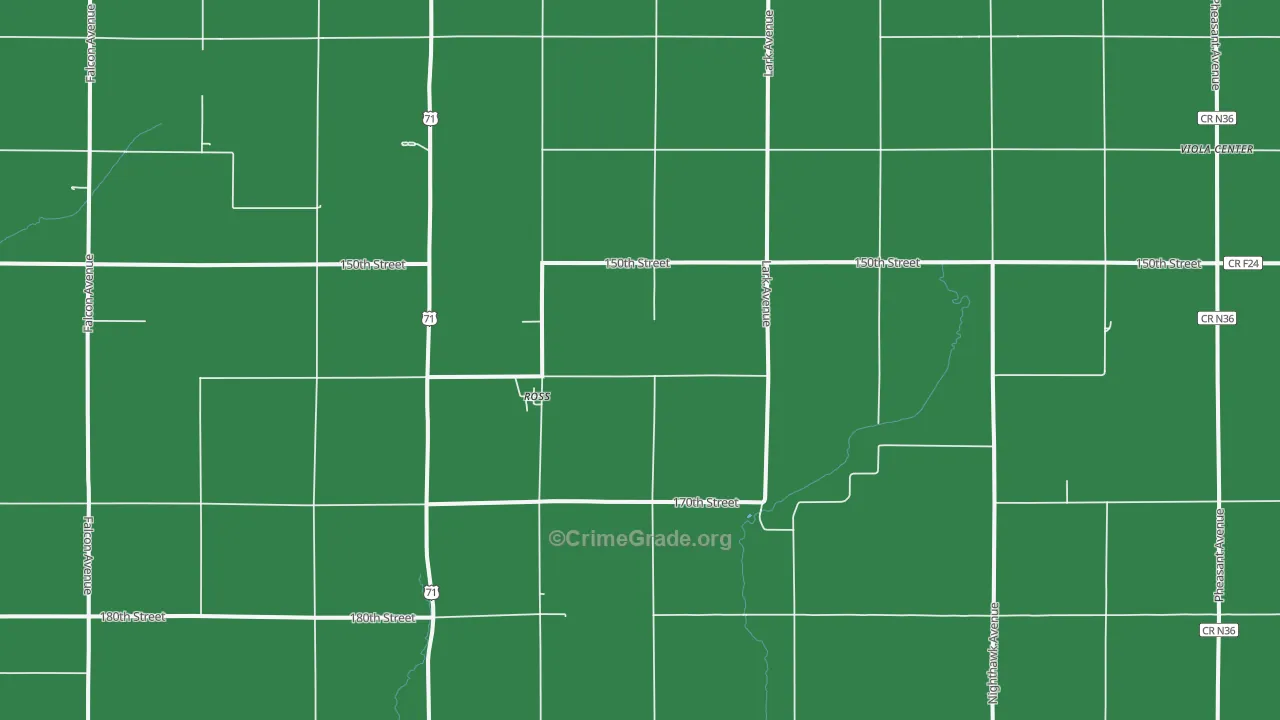 Ross, IA Map of Vehicle Theft Rates