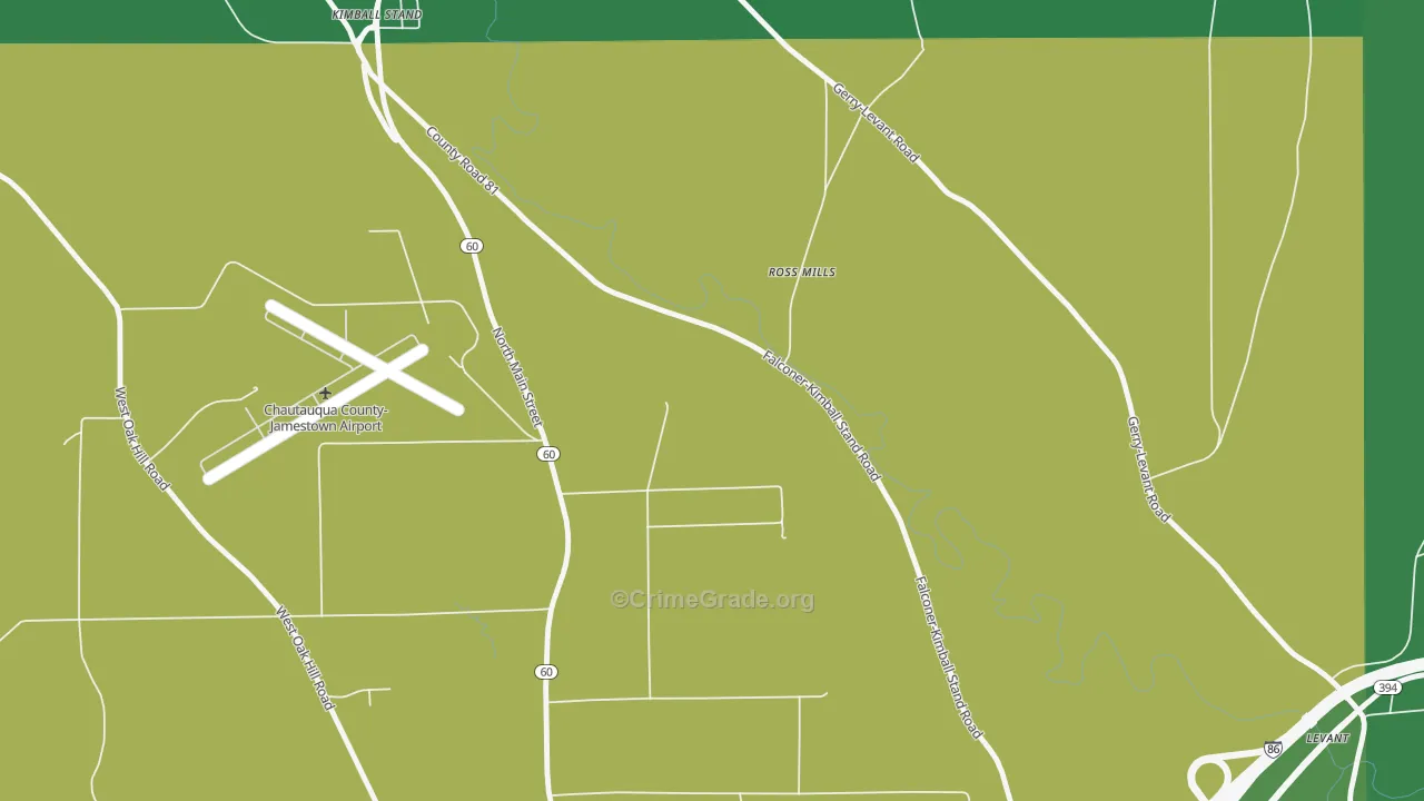 Ross Mill, NY Map of Vehicle Theft Rates