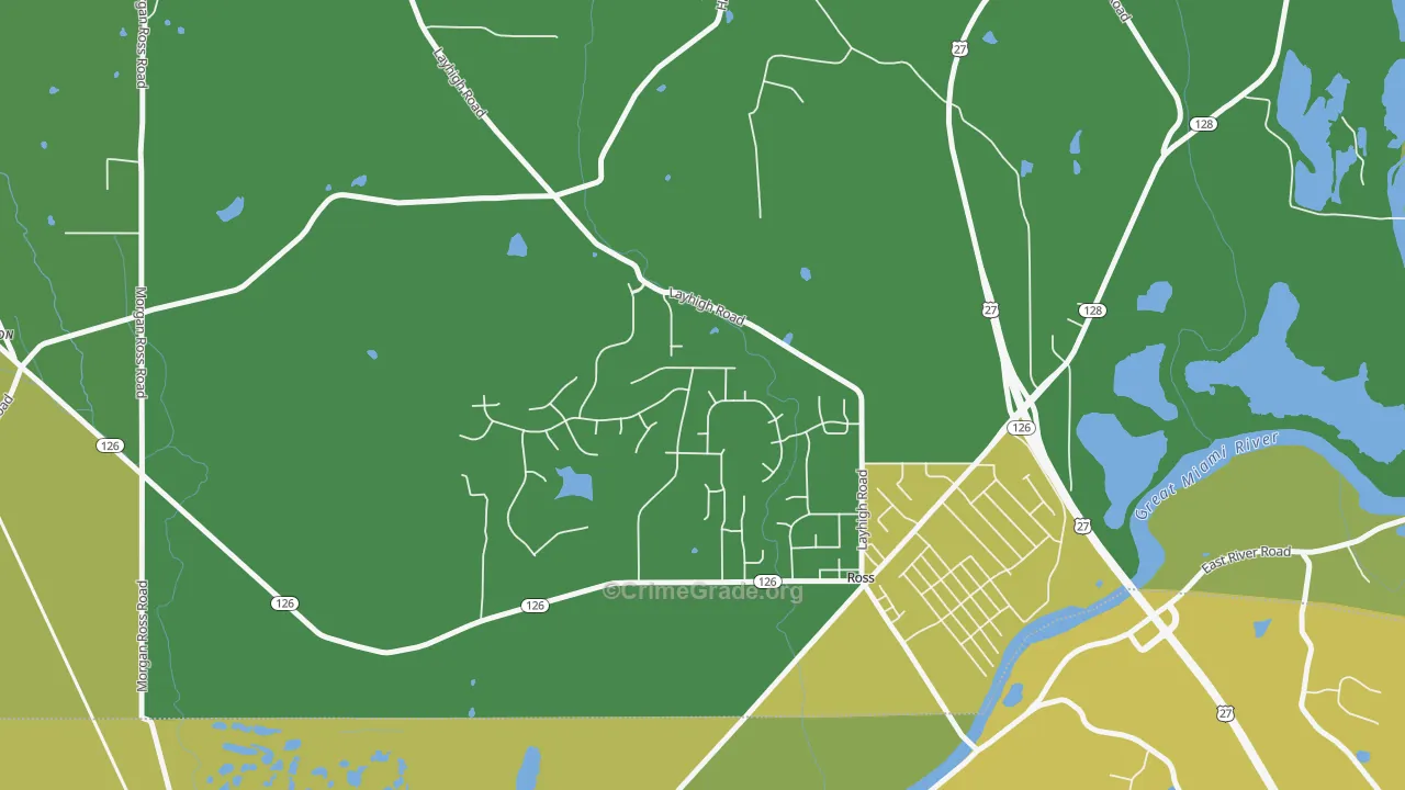 Ross, OH Map of Vehicle Theft Rates