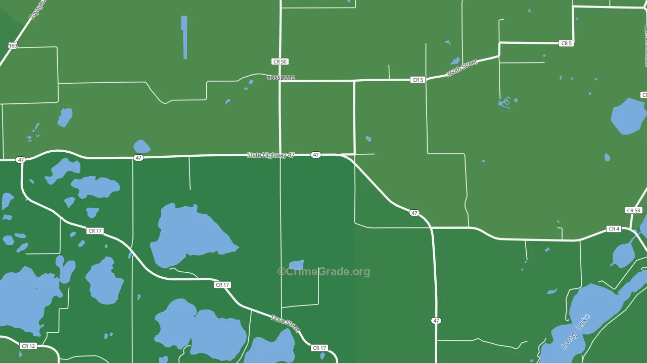 Rossburg, MN Map of Vehicle Theft Rates
