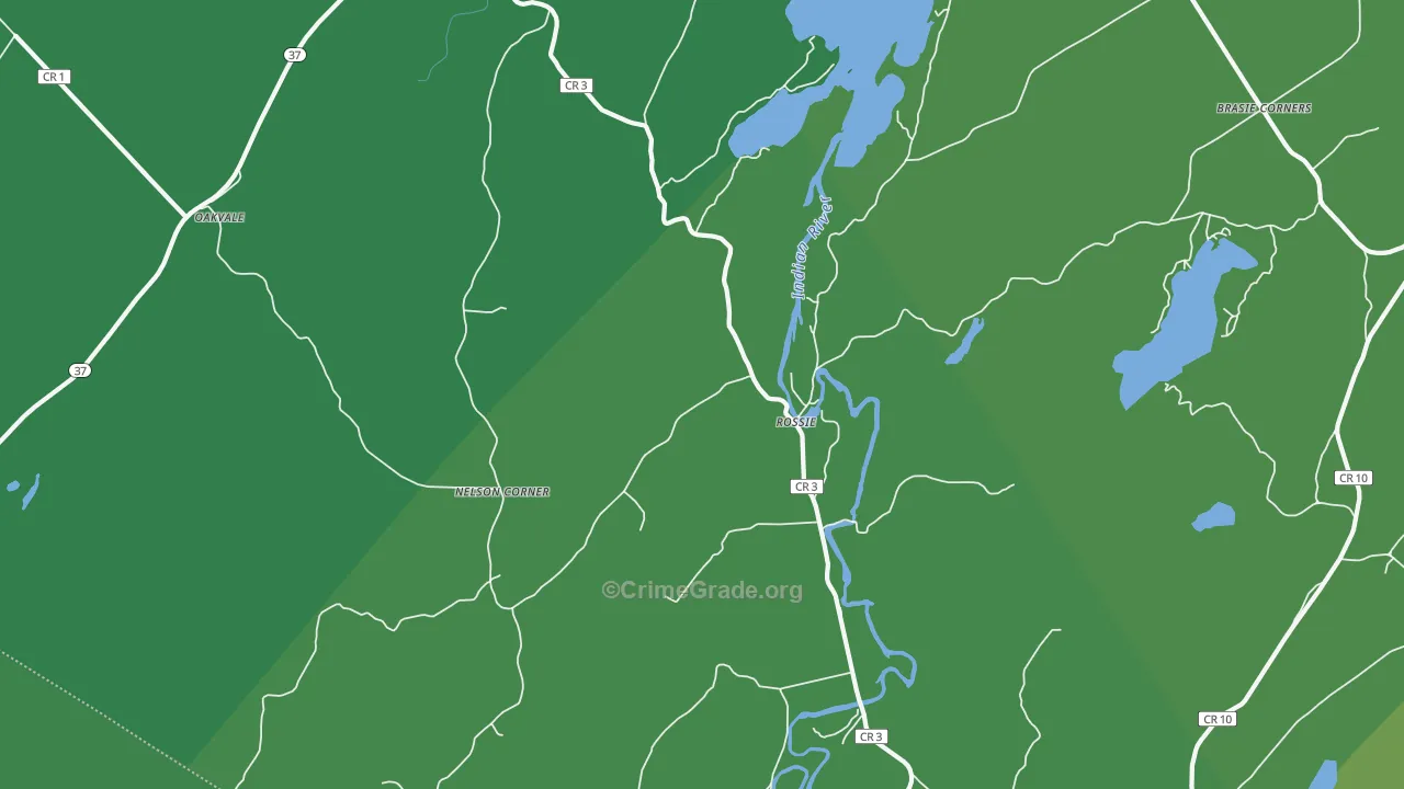 Rossie, NY Map of Vehicle Theft Rates