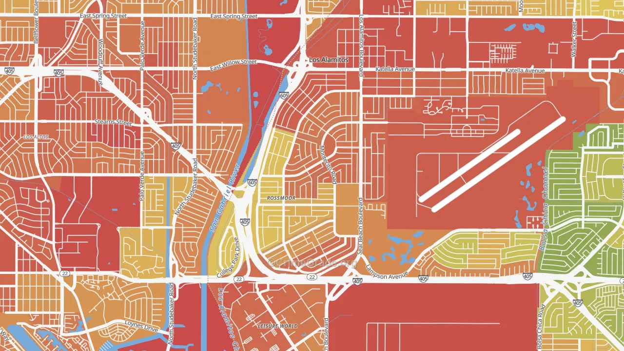 Rossmoor, CA Map of Vehicle Theft Rates