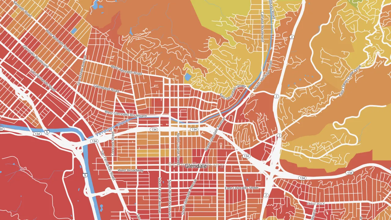 Rossmoyne, Glendale, CA Map of Vehicle Theft Rates
