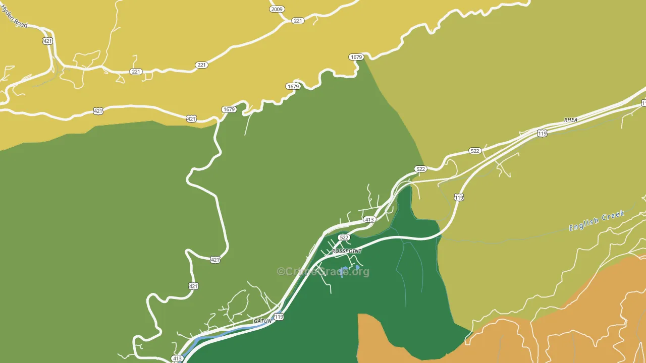 Rosspoint, KY Map of Vehicle Theft Rates