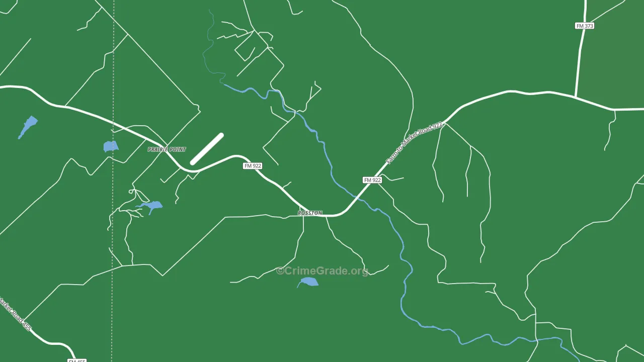 Rosston, TX Map of Vehicle Theft Rates