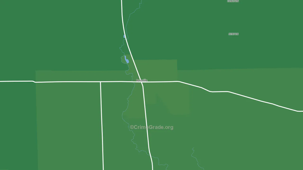 Rossville, IL Map of Vehicle Theft Rates